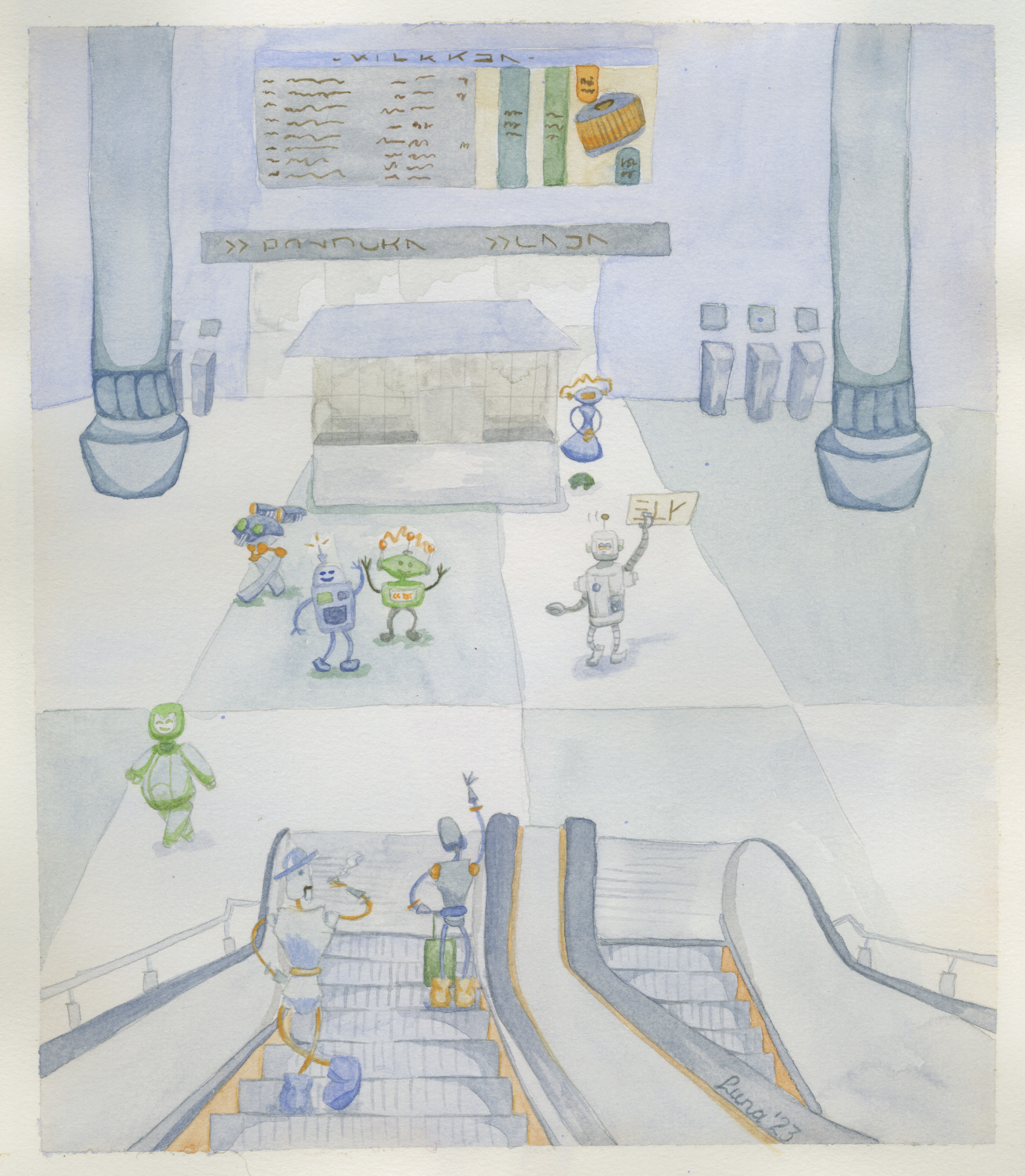 The Robot Train Station Scene